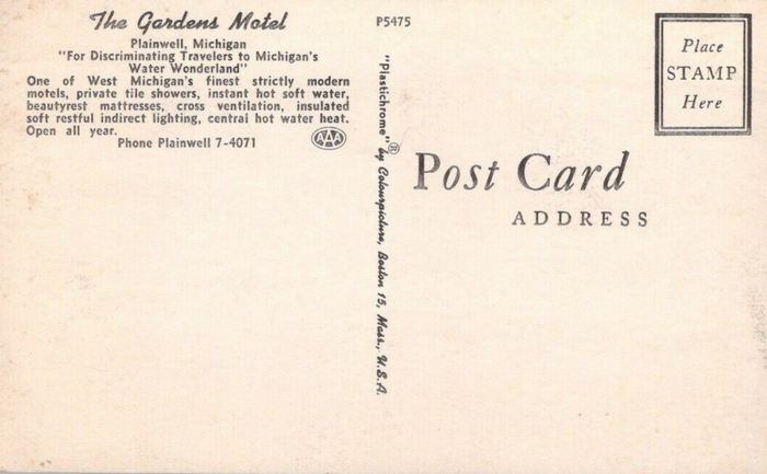 The Gardens Motel - OLD POSTCARD VIEW